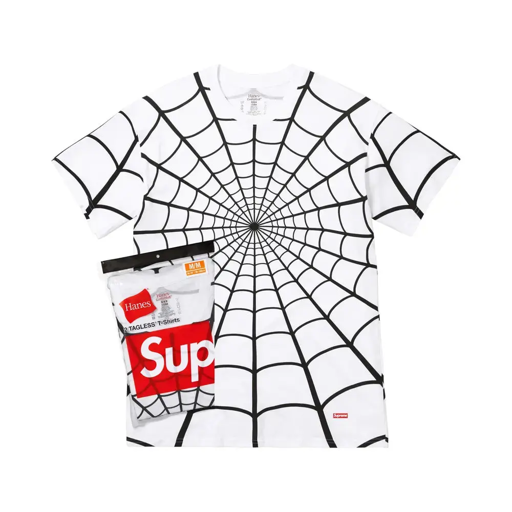 Supreme Hanes Spider-Man Tagless Tees (2 Pack) White Men's 100% Authentic Comfortable Everyday Wear T-shirt Gym Casual Soft Cotton Short Sleeve All sales final
