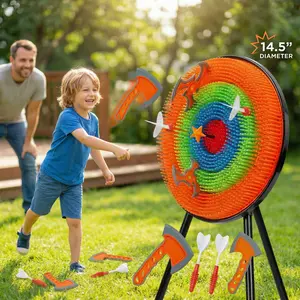 Children's Safe Soft-Tip Dartboard Toy | 3-in-1 Sticky Target Throwing Game | Indoor & Outdoor Parent-Child Interactive Toy | Gift for Boys and Girls Aged 4-10