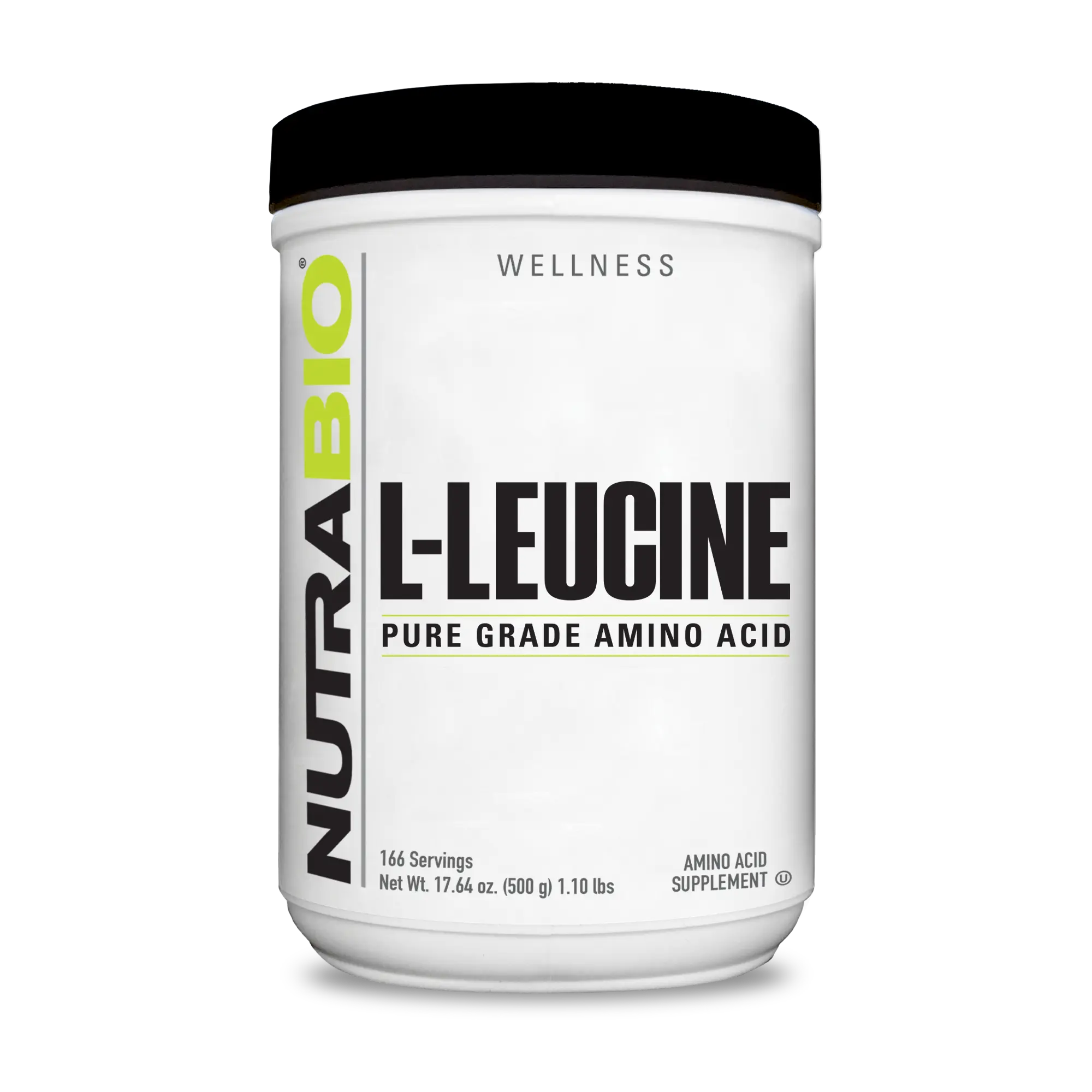 NutraBio 100% Pure L-Leucine | Muscle Recovery and Support | Naturally Fermented Free Form Amino Acid | Vegan, Non-GMO, Gluten Free