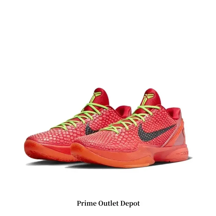 Red & Neon Green Low-Top Retro Basketball Sneakers | Streetwear Shock-Absorbing Breathable Athletic Shoes