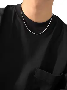 Simple Plain Stainless Steel Chain Necklace, Minimalist Chain Necklaces, Fashion Jewelry for Party, Daily Clothing Decor, Trendy All-match & Exquisite Jewelry for Birthday Gift