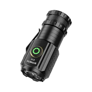 Super Bright Tactical Flashlight Rechargeable Mini LED Torch Portable with White Laser for Outdoor Camping Hiking Home Emergency must-have light life zoomable