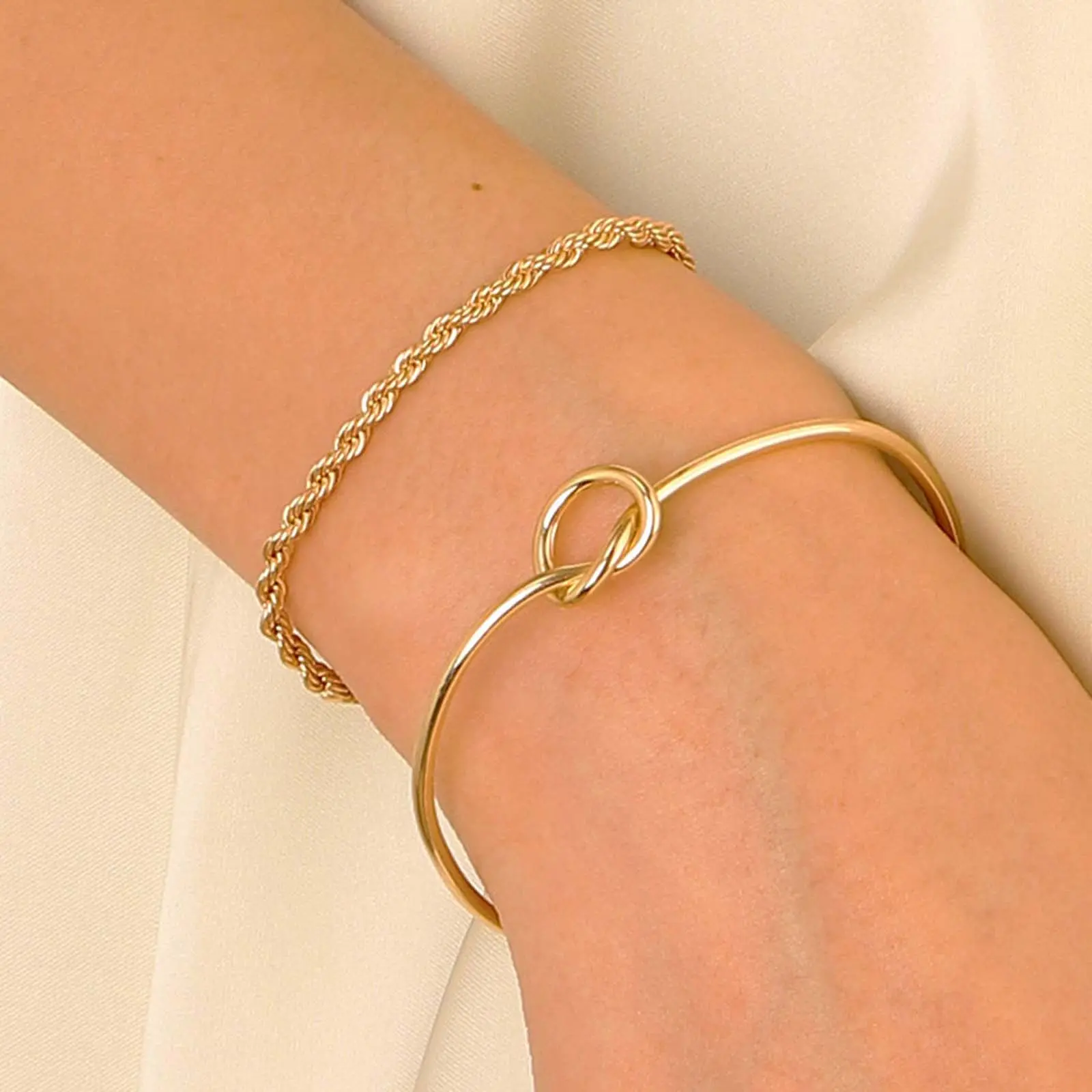 Springtok Y2K knotted twist bracelet two-piece set for women daily wear jewelry holiday birthday gift