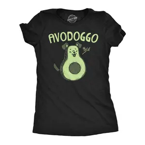 Womens Avodoggo Funny T Shirt Cute Puppy Graphic Tee for Ladies Funny Womens T Shirts Cute Vintage Fashion Casual Ladies T-Shirt Gift Food Tops for Women Funny Dog Top Women's Novelty Tees Black -