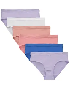 Hanes Originals SuperSoft Underwear Hipsters, 6-Pack, Moisture-Wicking Girls