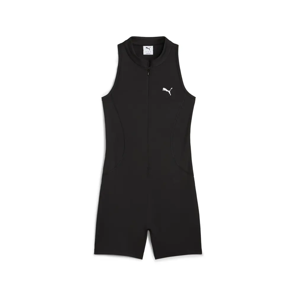 PUMA Womens Dare To Mock Neck Sleeveless Zip Up Bodysuit Casual - Black
