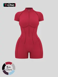 European and American Cross-Border Fitness One-Piece, Stand Collar Zipper, Home Training, Butt Lifting Yoga Suit, Sports Apparel, Yoga Jumpsuits, Sporty Jumpsuit, Workout Gym Clothing