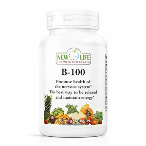 New Life B-100, with Vitamin B-1, B-2, B-3, B-6 & B-12, 100 Veg Capsules Dietary Supplement