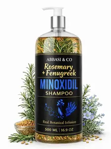 500ML Rosemary + Fenugreek Minoxidil Infused Botanical Hair Growth Shampoo – Biotin, Keratin - With Real Visible Pieces of Rosemary, Fenugreek & Cinnamon Thickening & Strengthening