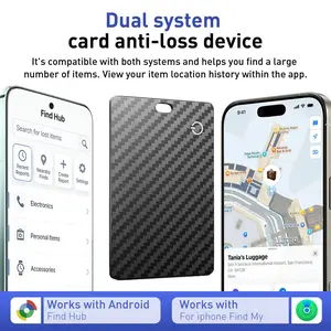 1/2pcs Ultra-Thin Wallet Tracker Card, Wireless Charging, Global Tracking Compatible with iOS & Android, Suitable for Luggage Tags, Passports, Phones