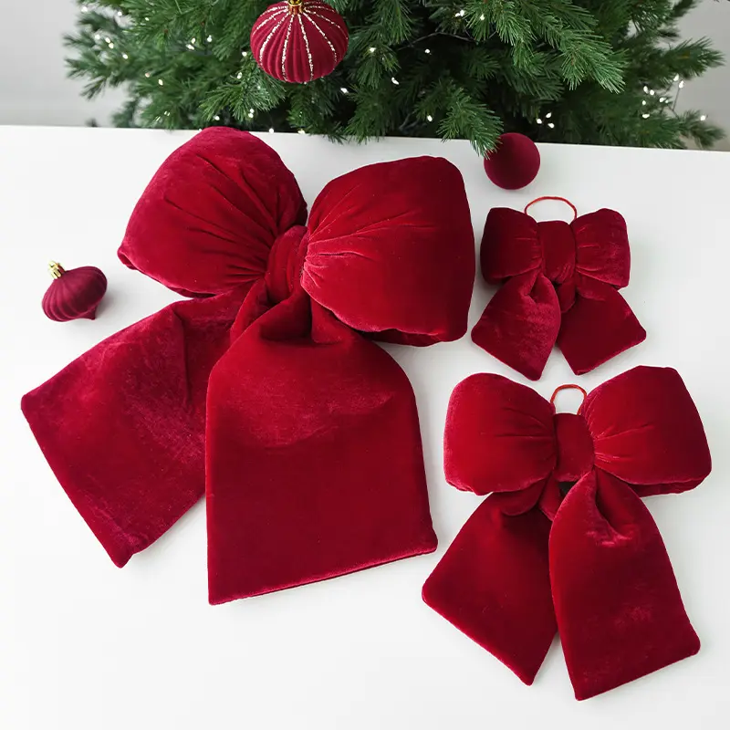 Christmas Velvet Bow Decoration, Large Velvet Christmas Tree Bow, Gift Wrapping, Wedding, Thanksgiving, New Year, Valentine's Day