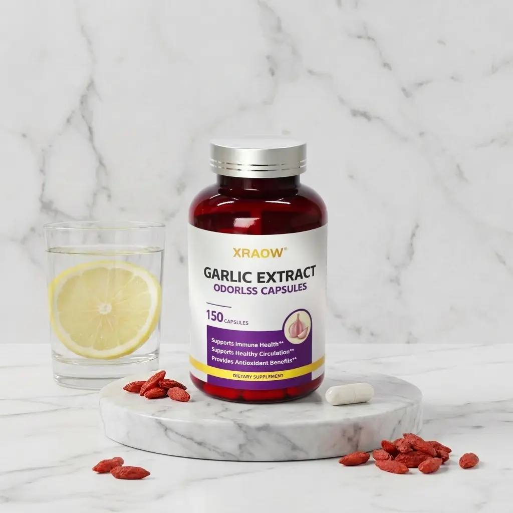 XRAOW Dietary Garlic Extract Capsules - Capsule Antioxidants Nutritional Supplements for Healthy Circulation, General Wellness