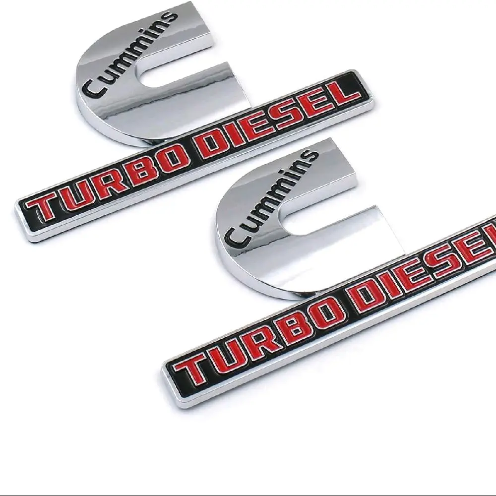 Cummins Turbo Diesel 3D Decal Badges - Nameplate Emblems for Ram 2500 3500 - Nameplate Accessories - 2pcs Set