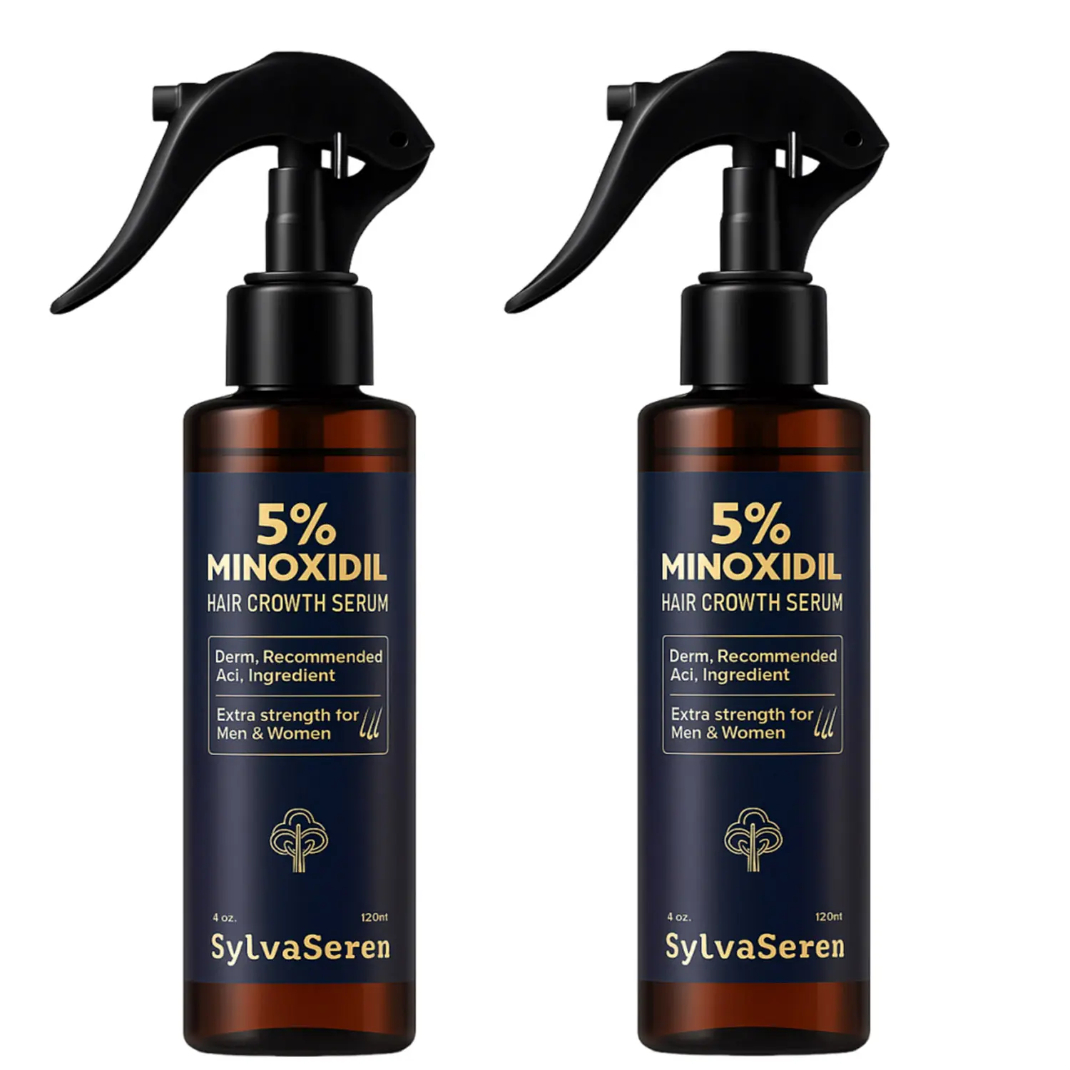 【3X Size】SylvaSeren 5% Minoxidil Hair Growth Spray For Men & Women,Treatment for Hair Loss & Thinning,Blends Rosemary and Biotin,120ml Daily Haircare fathersdaygift