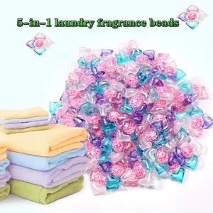 5-In-1 Laundry Detergent beads, 50pcs/120pcs Scent Booster Laundry capsules 💐 Concentrated Liquid Fabric Softener, Fruit Scented, Strong Stain Removal, Color Protection 👕✨, Laundry Detergent Balls, Laundry Pods Laundry Tools & Accessories