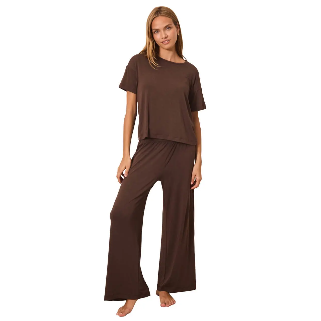 Solly Baby Women's Short-Sleeve Relaxed Fit Casual Pregnancy Sleep Set - Pants, Nightwear