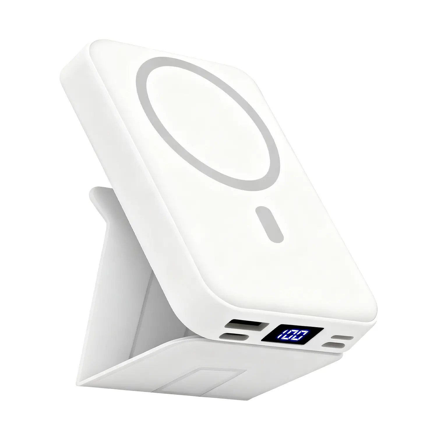 10000mAh Magnetic Chargeable Battery Power Bank, Phone Accessories with Built-in Lightning & USB-C Cables, Folding Stand, LED Display Fast Charging for iPhone 17/16/15/14/13/12 Pro Max, Smart Cool Tech Gadgets,summerwins