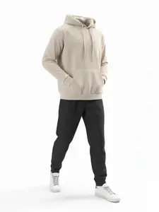 Men's Beige Hoodie - Comfortable Casual Wear for Everyday Use Soft Material Stylish Design Versatile Neutral Color Ideal for Outings