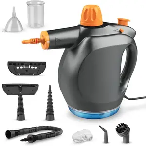 Handheld Steam Cleaner with Detergent Container  1250W High- Multipurpose Steamer  Continuous Steam Lock, Large , Safety Lock  for , Kitchen, Bathroom,  Cleaning