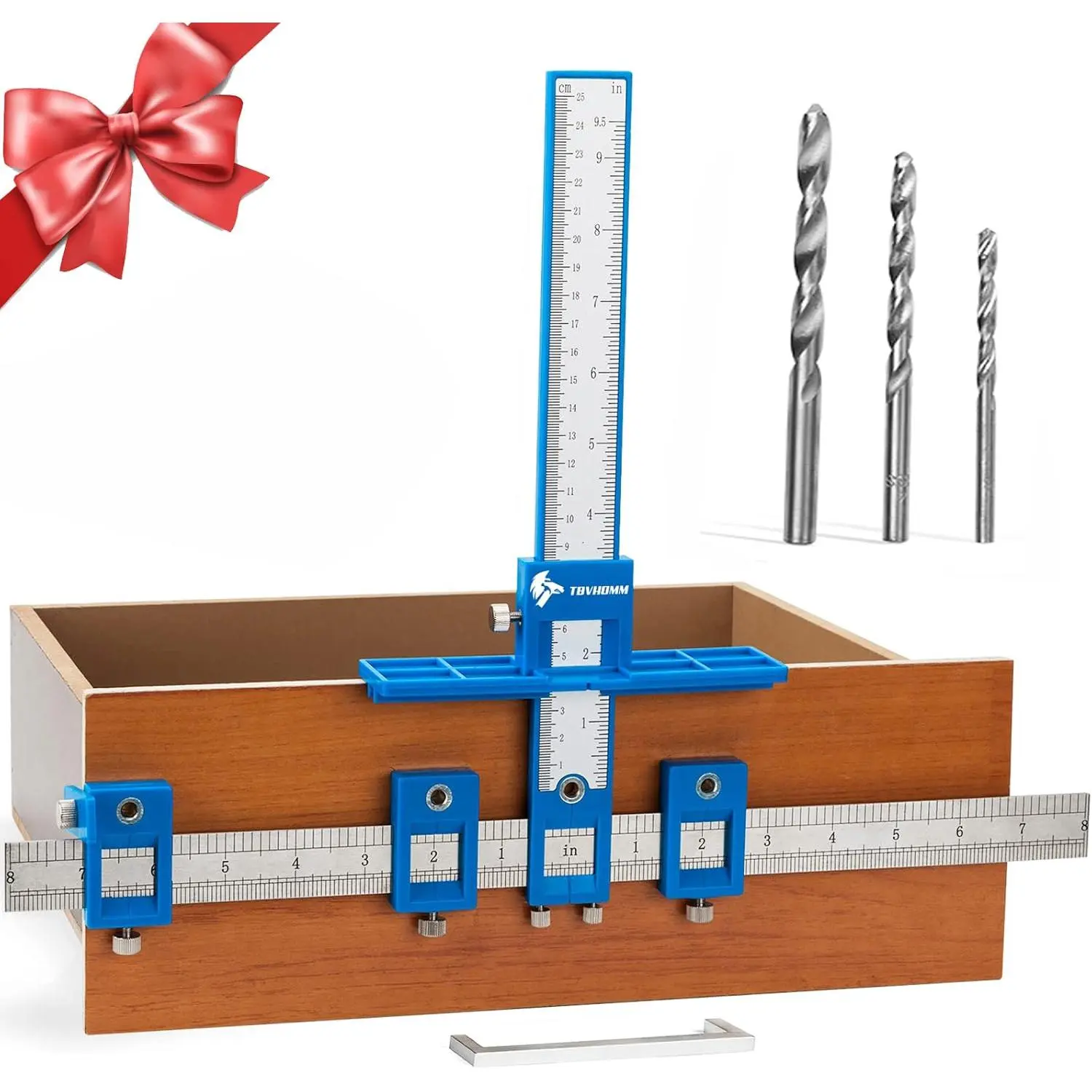 Swiilpo Cabinet Hardware Jig, Punch Locator Drill Guide,Wood Drilling Dowelling Guide for Installation of Handles Knobs on Doors and Drawer, Cabinet Template Tool for Handles and PullsQuesear