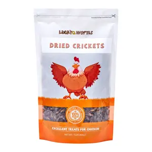 LuckyQworms Cricket Protein Treats – 1lb All-Natural Dried Crickets – Great for Chickens, Birds, Lizards & Frogs – USA Bug Snack
