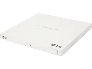 LG External CD/DVD Rewriter With M-Disc Mac & Surface Support (White) - Model GP65NW60