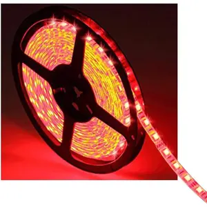 Water-Resistance IP65, 12V Waterproof Flexible LED Strip Light, 16.4ft/5m Cuttable LED Light Strips, 300 Units 3528 LEDs Lighting String, LED Tape(Red) Power Adapter not Included