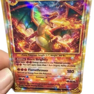 Custom Shiny Charizard Pokémon Card – Holo Double-Sided + Sleeve Protector