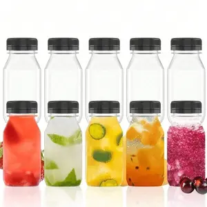 Mini Plastic Juice Bottles with Lid, Convenient Design, Reusable Drink Containers, Healthy Small Jars, Portable Storage for Blending, Smoothies, Tea Drinks