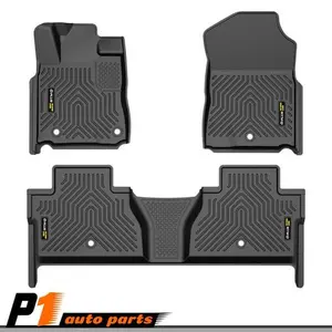 G-PLUS TPE Car Floor Mats, 3D Molded Fits for 2014-2021 Toyota Tundra CrewMax, All-Weather Protection, Waterproof Liners, Easy-Clean Anti-Slip Rubber Liners