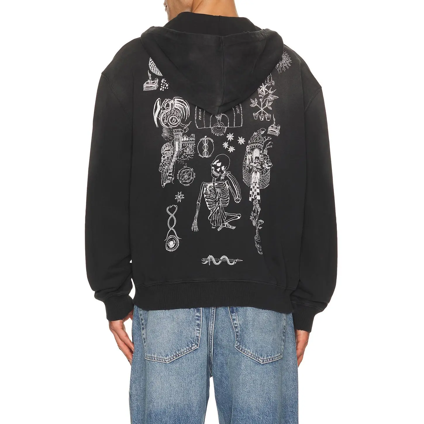 ALLSAINTS Terra Zip Through Sweater in Washed Black