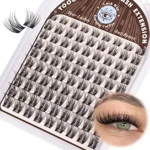 Natural Eyelash Clusters, Fine Lashes, High Quality Eyelashes, Volume Lashes, D Curl Voluminous Style, Single Root Lashes, 10-16mm Clustered Lash Extensions, DIY False Lashes
