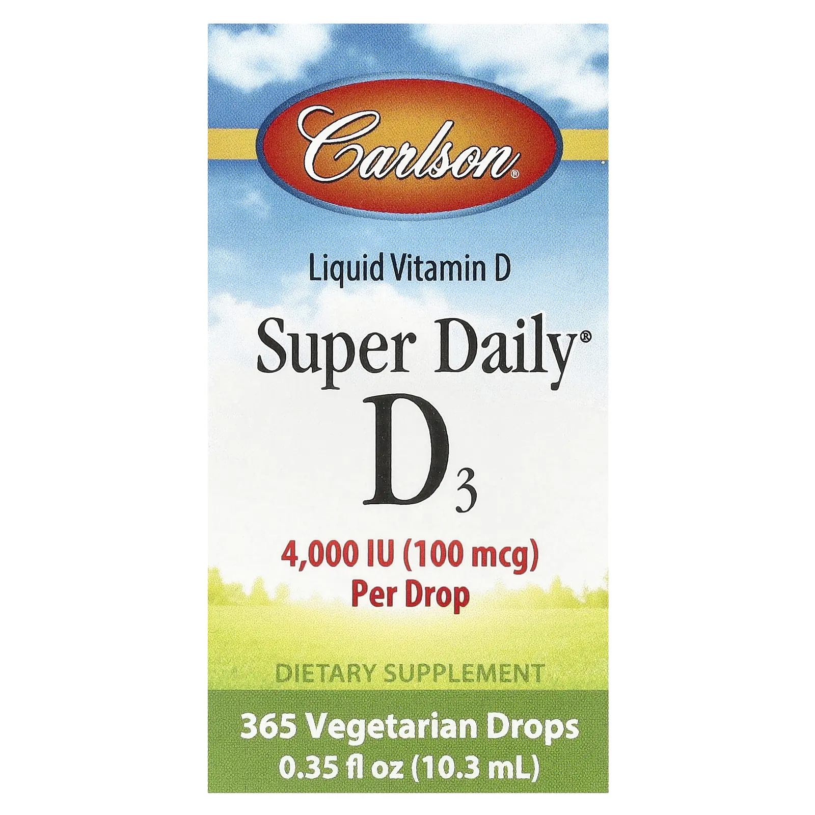 Carlson Super Daily® D3, 100 mcg (4,000 IU), 0.35 fl oz (10.3 ml)