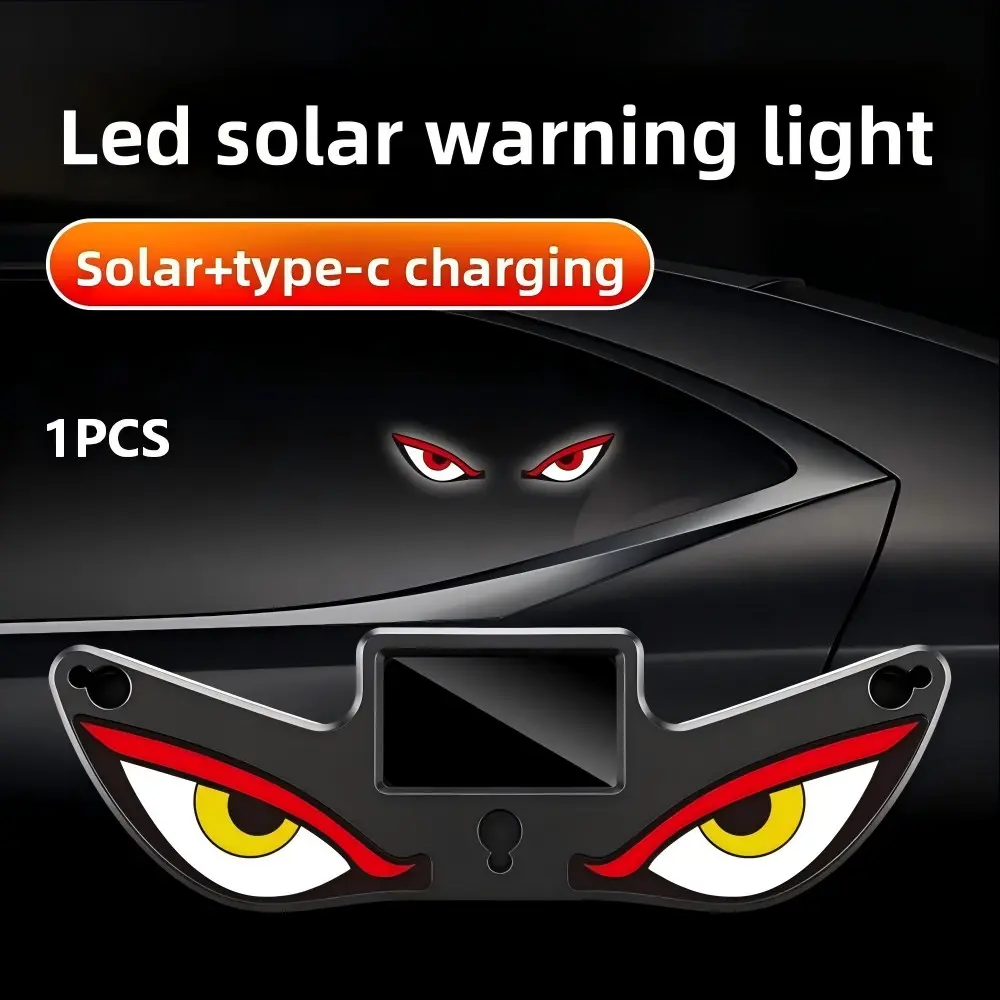 Car LED wireless solar devil light triangle window decoration neon light car interior atmosphere light without wiring Led Car Ambient Light Car Decorative Light Car Led Lights Car Interior Lighting Auto Decorative Light Car Accessories