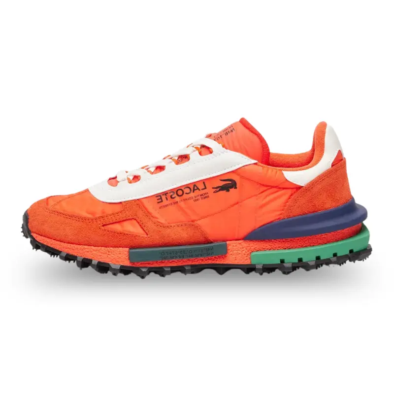 LACOSTE Men's Elite Active '70s Look Sporty Chic Sneakers - Vintage Nylon/Suede Animal Print Trainers with Shock-Absorbing EVA Midsole, Ortholite Sole (Runs Small) for Casual Walking