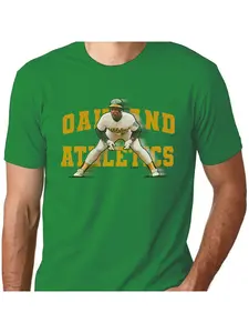 Rickey Henderson Oakland Athletics A's Unisex Casual Cotton Crewneck Round Neck T-Shirt