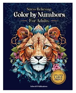 Stress Relieving Color by Numbers for Adults Coloring Book: Amazing Patterns of Animals, Mandalas Landscape An Adult Activity Book Christmas Coloring