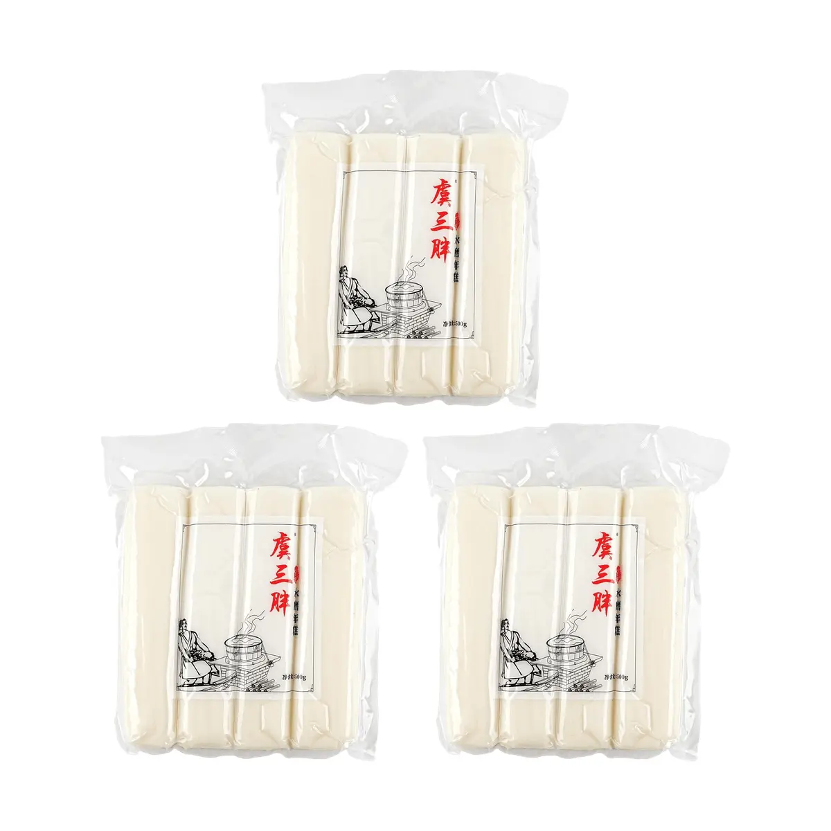 YUSANPANG Handmade Water-Milled Rice Cake Strips - Authentic Nian Gao Snack, 3x 500g Value Pack, Perfect for Stir-Frying, Hot Pot & Soups, Ningbo Specialty