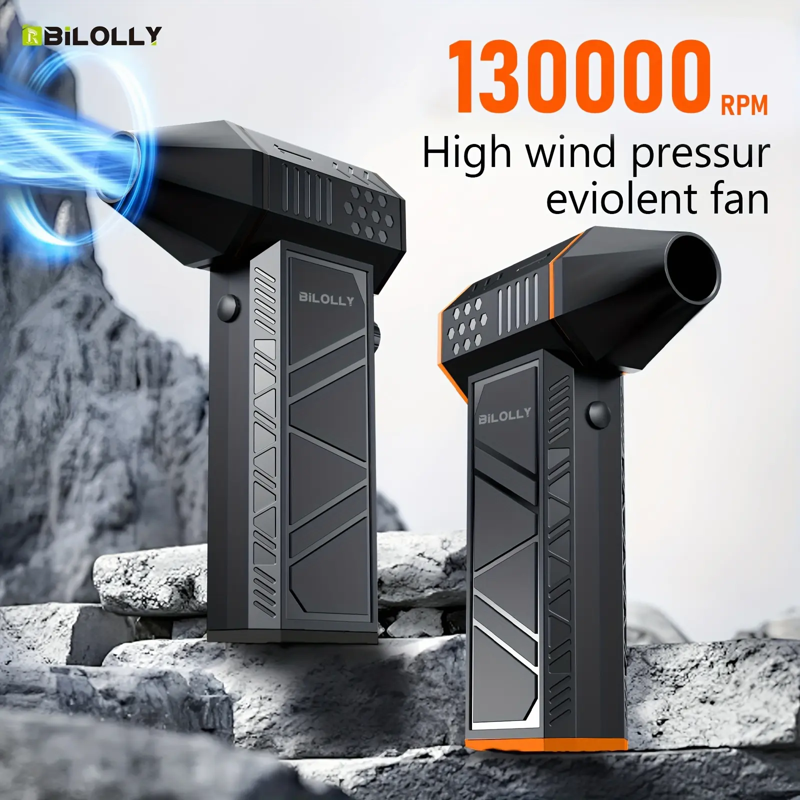 Compressed Air Dust Collector. High-power Violent Fan, Wireless Rechargeable Air Blower With 130, 000 Rpm, High-speed Turbine Fan, 3 Speed Settings - 100, 000/110, 000/130, 000 Rpm. Handheld Hair Dryer, Suitable For Computer Keyboards, Cars, Homes.