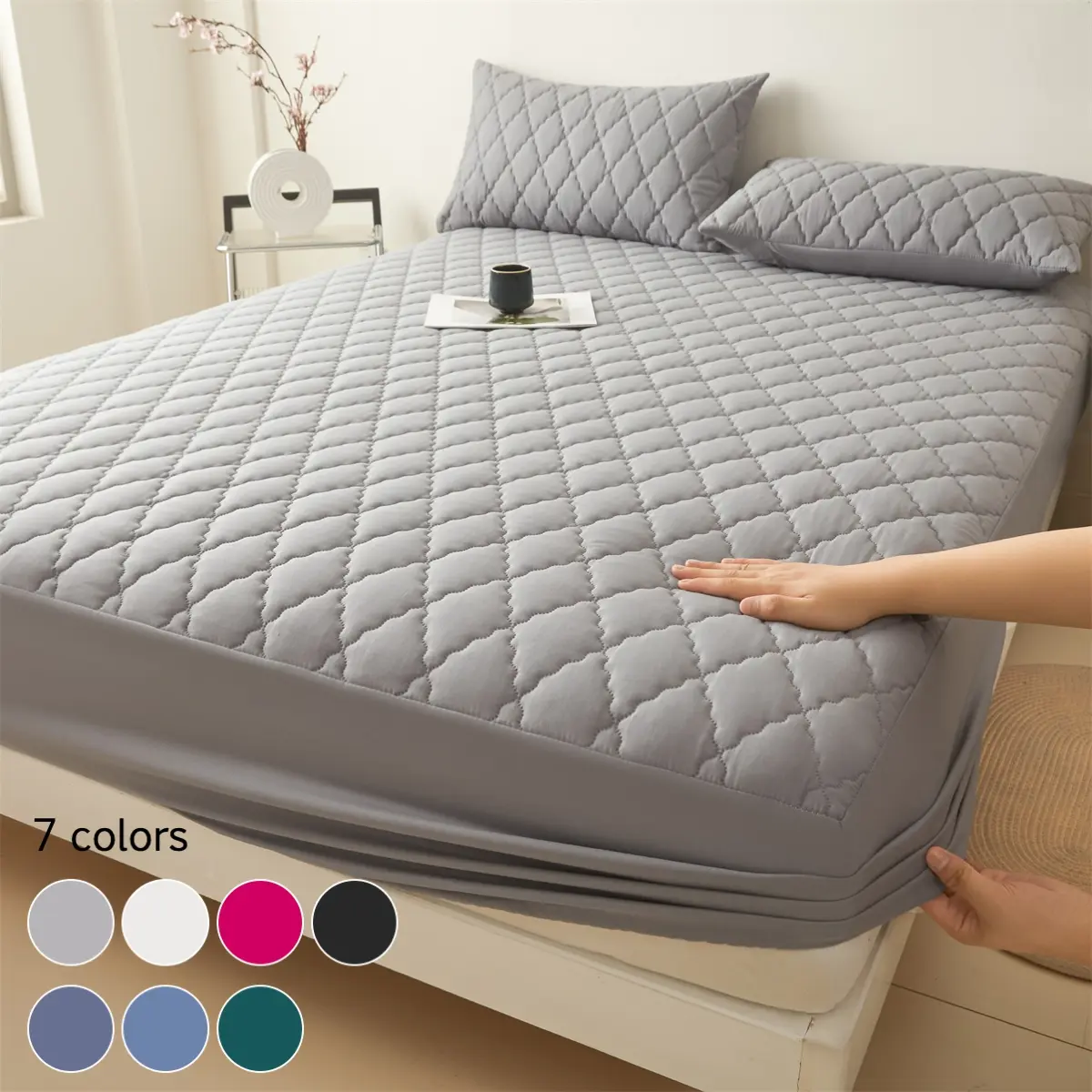 2/3 Piece Waterproof Mattress Protector Set with Deep Pocket, Soft, Noiseless, Breathable, Stain-Resistant, Machine Washable Bed Cover, Waterproof Bed Pads for Bedroom, Guest Room, Dorm, Hotels – Includes Pillowcases, Waterproof Mattress Pad