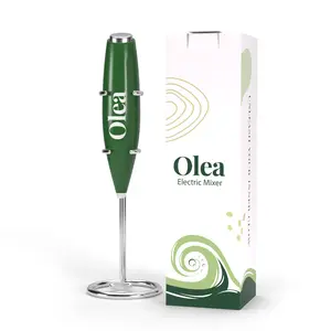 Olea Electric Handheld Frother & Drink Mixer – Battery Operated Whisk for Collagen & Greens