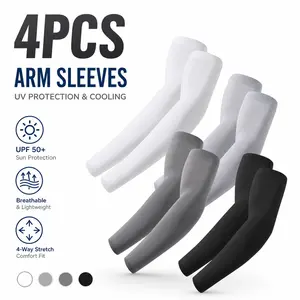 4 Pack Soft Arm Sleeves – Maximum UV Sun Protection, Cool Touch & Moisture Wicking, Ideal for Tattoo Cover, Cycling, Construction – Men Women – Breathable & Stretchy