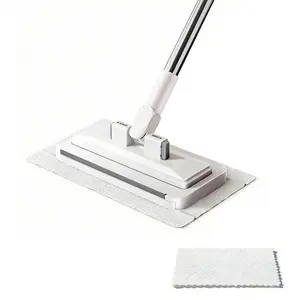 Buy 1, get 10 free！！Disposable Mop, Hands-Free Floor Mop with Clamp, Dry Wet Use Dust Mop for Hardwood & Tile Lightweight Microfiber