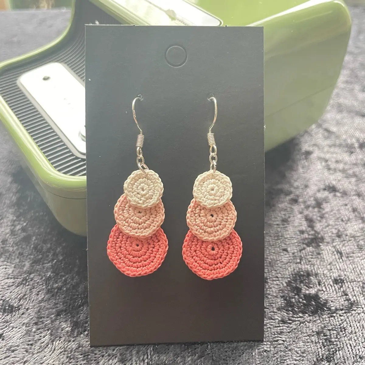Crochet Earrings, Micro crochet, two circles/three circles, different color options