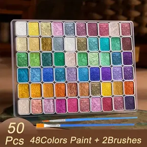 Metallic Watercolor Paint Set-Portable,Lightweight, High Solid Pigment, Starry Shades - Ideal for Artists, Perfect Holiday Gift, Watercolor Painting Supplies