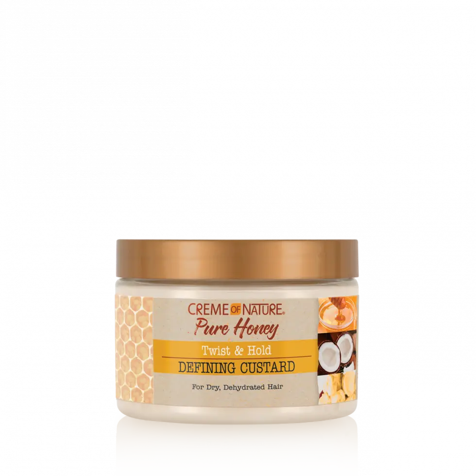 Pure Honey Defining Custard with Shea Butter & Coconut Oil to Smooth Hair and Tame Frizz, Haircare for Twist Outs, 11.5 oz, Gel, Shine Boost, Soft Hold, Tames Frizz, Curl Enhancing, Frizz Control