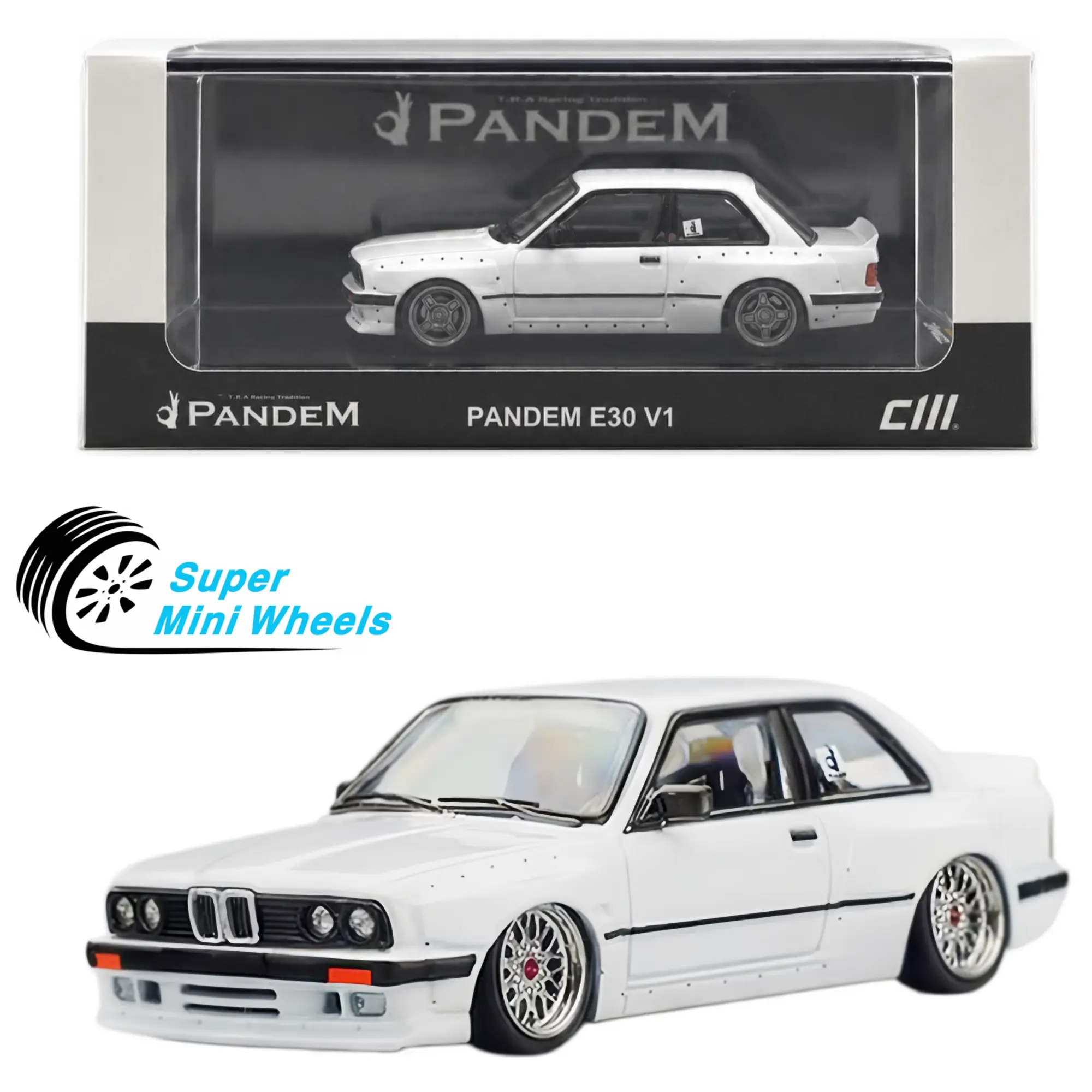 CM-Model 1:64 Pandem BMW M3 E30 – Pearl White