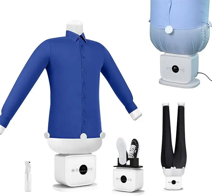 AxioMenta Automatic Hot Air Dryer & Iron – Clothes Dryer and Hands Free Wrinkle Remover for Shirts & Pants-Gentle on All Fabrics - Apartment & Dorm Room Essentials - Ideal Than Any Iron and Steamer
