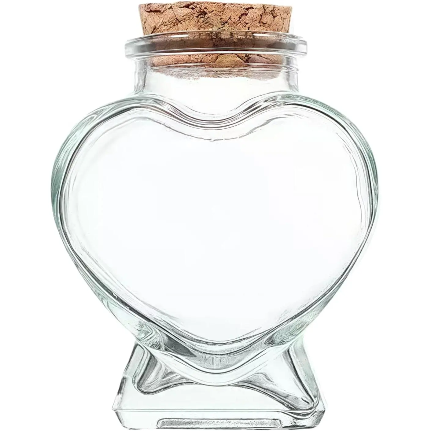 Empty Mini Glass Heart-Shaped Bottles with Cork Stoppers, Decorative Glass Bottles with Cork Lid for DIY Art Crafts Projects Decoration Party Supplies, Decorative Bottles (50ml)