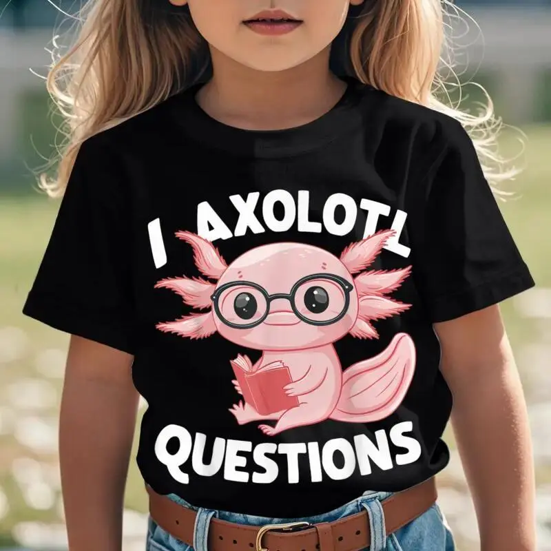 I Axolotl Questions Cute Axolotl Novelty Aesthetic Graphic print Kid T-Shirt Cute Kid T Shirts Street Style Tees girly Tops for girl Kid
